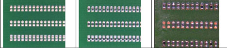 Figure 8: Photograph showing the complete 0201 process flow (140 microns +ve Y with air)